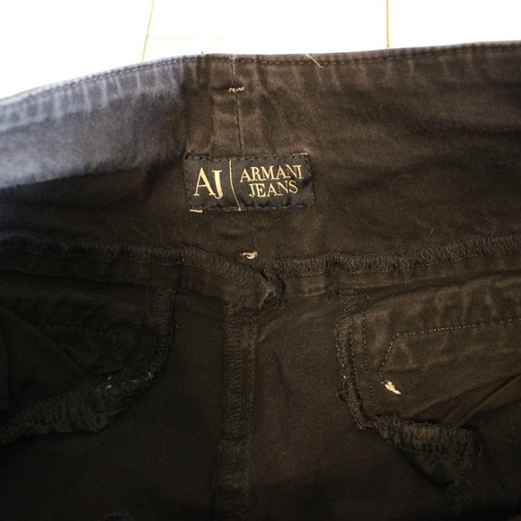 AJ ARMANI BLACK JEANS WOMENS SIZE 27 - Picture 6 of 7